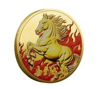 Générique Collectible Coin - Souhaigning Coin Chined Horse for Children Family Family Young Women, Portable Charm pour Le Voyage Gift Hommes Femmes Femmes | Commémorative Monnaie ba