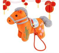 Générique Collectible Cuddly Plush Ornament - Horse tedyY, Horse Toys for Girls, Chinese New Year Stuffed Animal Toy,for Home Living Room Nursery Travel, 2026 Collectible Cuddly Plush Ornament
