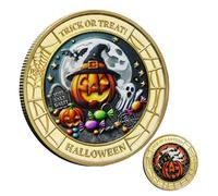 Générique Collectible Halloween Coin, Trick Or Treat Souvenir, 1.57x0.12in Limited Edition Coin, Fun Party Favor, Keepsake Toy for Kids, Adults, Men, Women, Home Decor, Collector’s Item, Boys, Girls