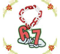 Générique Collier 67 Imprimé En 3D Pour Les Fêtes, Chaîne D'elfes, Chaîne Décorative Amusante Avec Le Chiffre 67 Pour Peluche, Chiffres Rouges Et Blancs, Bijou Personnalisé Pour Les Fans(Red)