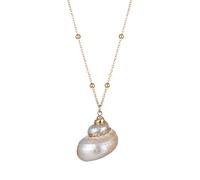 Générique Collier à breloques en coquillage Sea Inspires, longueur réglable, chaîne de clavicule, côtier élégant, accessoire de collier tendance sur le thème de