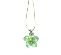 Générique Collier à breloques en forme d ' œufs et de fleurs, Design artistique à couleur changeante, accessoire de bijoux en Dopamine, floral pour femmes