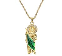 Générique Collier à breloques en métal religieux, longueur réglable, chaîne de clavicule unisexe, accessoire fait à la main pour hommes et femmes, chaîne de couleur or