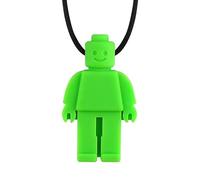 Générique Collier à mâcher Robot - Bijou Sensoriel Silicone Alimentaire sans BPA - Aide Anti-Stress & Concentration TSA/TDAH - Pendentif Robot Amusant (Vert)