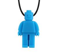 Générique Collier à mâcher Robot - Bijou Sensoriel Silicone Alimentaire sans BPA - Aide Anti-Stress & Concentration TSA/TDAH - Pendentif Robot Amusant (Bleu)