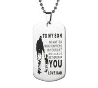 Générique Collier à Pendentif pour Fils en Acier Inoxydable, Collier Militaire Chic et Unique, Présent pour Encourager L'étude Vie