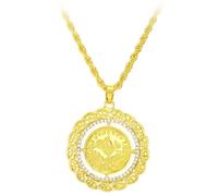 Générique Collier à pendentif rond islamique islamique musulman Collier à pendentif creux en cristal turc pour femmes accessoires