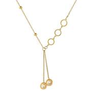 Générique Collier à pompons de luxe minimaliste léger à la mode, pendentif circulaire en zircone pour femmes
