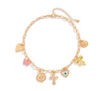 Générique Collier à thème océanique pour femmes à la mode avec breloque en or et pendentif en forme de croix de coquillage, accessoire pour les styles bohémiens, bijoux à la mode