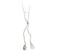 Générique Collier à tirer long réglable, pendentif en forme de larme, chaîne de clavicule, bijoux pour occasions décontractées ou formelles, collier pendentif en argent minimaliste