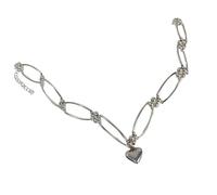 Générique Collier avec pendentif à breloque en forme de cœur à la mode avec chaînes réglables, accessoire de bijoux portable pour les créateurs de tendances, collier élégant pour femmes