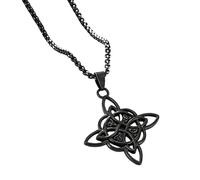 Générique Collier avec pendentif crucifix, design inspiré du nœud chinois, chaîne de cou imposante pour hommes élégants et adolescents, charme oriental traditionnel