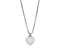 Générique Collier Avec Pendentif Cœur en Cristal Naturel Et Chaîne en Argent pour Homme Et Femme|Collier Ras Du Cou Tendance Avec Breloque en Pierre Précieuse Et Cristal Blanc