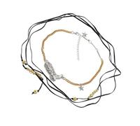 Générique Collier avec pendentif de botte distinctif, collier bohème multicouche avec accent distinctif de botte de cowboy pour les fêtes, pendentif élégant