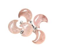 Générique Collier avec Pendentif en Agate Naturelle, améthyste, Pyrite, Poudre de Cristal, Lapis-Lazuli, Lune, Bijoux for Femmes, 2 pièces(Pinkcrystal)