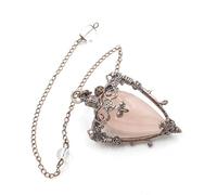 Générique Collier avec Pendentif en Cristal et Goutte d'eau en Bronze avec chaîne - Ornement de Bijoux en Pierre Naturelle spirituelle(Water pink1)