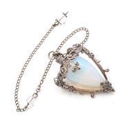 Générique Collier avec Pendentif en Cristal et Goutte d'eau en Bronze avec chaîne - Ornement de Bijoux en Pierre Naturelle spirituelle(Opal1)