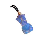Générique Collier Avec Pendentif en Cristal Naturel, Breloque Fantaisie en Fil Doré Avec Chaîne Réglable en Pu, Ras Du Cou en Pierres Précieuses Polies pour Femmes Et Hommes, Opale