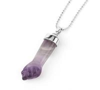 Générique Collier Avec Pendentif en Cristal Naturel Et Chaîne en Argent pour Homme Et Femme|Amulette Ras Du Cou en Perles de Pierres Précieuses, Bijoux Cadeaux en Améthyste