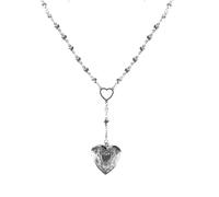 Générique Collier avec pendentif en forme de cœur, boîte inspirée, médaillon, breloque, chaîne de clavicule élégante, en alliage, chaîne de cou élégante
