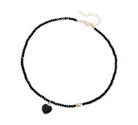 Générique Collier avec pendentif en forme de cœur couleurs vives, fait à la main, techniques d ' huile goutte à goutte, chaîne en alliage pour peaux sensibles, bijoux tendance en alliage de