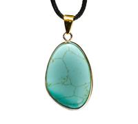 Générique Collier avec Pendentif en Forme de Goutte d'eau en Cristal d'améthyste Naturelle, œil de Tigre bordé d'or et Pierre Brute de Lapis-Lazuli(Syntheticblueturquoise)