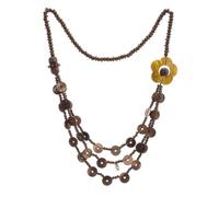 Générique Collier Bohème en Perles de Bois et Coquillages, Design Rétro Tressé la Main, Plage Port Quotidien des Femmes