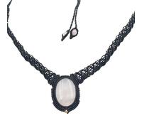 Générique Collier Bohème Tissé À La Main En Cristal Reiki Chakra, Pendentif En Pierres Semi-Précieuses, Élégant Bijou Ajustable, Cadeau pour Maman et Femme, Cristal Blanc