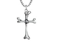 Générique Collier Bones Cross Men Squelette Squelette Chaîne Rock Punk Rap pour motard Cadeau