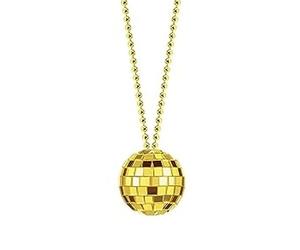 Générique Collier boule disco miroir élégant des années 70, chaîne de cou en perles, pendentif de vintage, accessoires de costumes pour femmes, colliers à usage quotidien