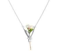 Générique Collier Bouquet de Fleurs Pendentif Bouquet Floral Tendance