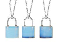 Générique Collier Cadenas Pour Femmes Et Hommes | Pendentif En Cristaux Naturels Avec Chaîne En Argent Amulette Punk Bijoux De Yoga Cadeaux 1 Pièce Opale