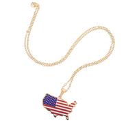 Générique Collier Carte Des États-unis Bijoux Aigle Pendentif Soleil Bracelet Dominicain Collier Pendentif Soldat Charmes Africains Vintage Graduation Présente Acier Inoxydable