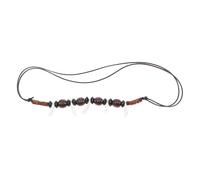 Générique Collier Chaîne de Cou pour Hommes Pendentif Dent de Loup Tribal, Perles Intercalaires, Accessoire Masculin Fait Main pour Tenues Décontractées
