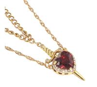 Générique Collier coeur d ' amour avec des designs d ' épées parfait pour les couples chaîne de cou réglable pour la Saint-Valentin anniversaire bijoux pour elle