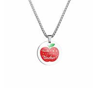 Générique Collier Couple Pendentif Cadeaux d'appréciation de l'enseignant Collier de remerciement Cadeaux uniques pour Noël Saint Valentin Retraite Dernier jour d'école l'année scolaire (I, A)