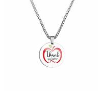 Générique Collier Couple Pendentif Cadeaux d'appréciation de l'enseignant Collier de remerciement Cadeaux uniques pour Noël Saint Valentin Retraite Dernier jour d'école l'année scolaire (L, A)