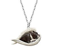 Générique Collier Couple Pendentif Collier pour animaux de compagnie endormi d'ange mignon cadeaux de personnalité pour les amoureux des animaux cadeaux garçons filles (H, One Size)