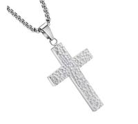 Générique Collier Croix Homme - Bijou Collier,Pendentif Bijou Charme en Impression 3D avec Compartiment Secret pour Hommes Femmes Événements Religieux Baptême