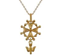 Générique Collier croix Huguenote Protestante Plaqué Or 750/000 - Longueur 42 cm - Mixte - idée cadeau anniversaire