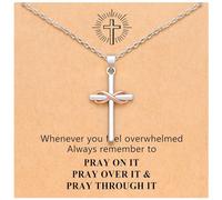 Générique Collier Croix Infini, Pendentif Croix Religieuse pour Petite-Fille/Fille/Ami/Baptême (E)