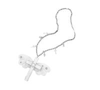 Générique Collier crucifix ailé de démons de punk rock, chaîne de clavicule réglable, accessoires de déclaration pour un usage quotidien, pendentif punk ailé