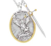 Générique Collier Crucifix Unique Bouclier de Chevalier Médiéval Symbole Protections et Foi l ’ Archange Bijoux vintage Chevalier Bouclier Bijoux