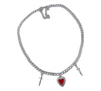 Générique Collier cœur et épée sur le thème gothique tendance, léger pour les amoureux de la mode unisexe, accessoires avant-gardistes, collier cœur en épines