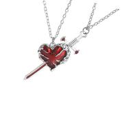 Générique Collier d ' amour assorti coeur avec breloque rapière en alliage bijoux de couples pour lui son pour la Valentin collier pendentif d ' amour en alliage