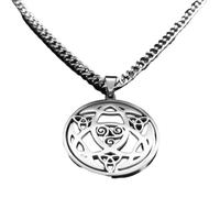 Générique Collier d’amulette en spirale triple nœud Celtique Trinity pour femmes hommes colliers trisquelettes couleur argent N8068S03