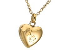 Générique Collier d ' urne pour Animaux de Compagnie en Forme de cœur, Porte-Souvenirs à Graver pour Le Stockage des Poils et des Cendres d ' Animaux, Bijoux de crémation