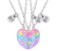 Générique Collier D'amitié Pour 3 - Magnétique | Ensemble De 3 Colliers De Meilleur Ami En De Papillon, Bijoux D'amitié En Forme De Cœur Pour Fille, Hommes, Garçons Et, Cadeau D'anniversaire