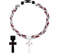 Générique Collier de baseball Tornade à triple corde, collier croix baseball pour garçons, collier en corde tressée pour les fans de sport, idée cadeau pour une fête sur le thème du b/aseball (A)