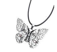 Générique Collier de bijoux gothiques symboliques, en alliage, caractéristique de Construction, pendentif sur le thème du crâne et du papillon, chaîne de cou, bijoux Punk